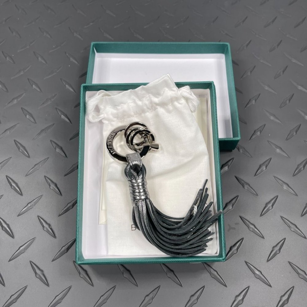 Buscemi Unisex Keyholder Fringe  Silver Leather